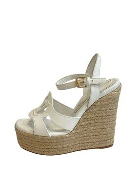 Louis Vuitton Wedge Sole LV Logo Open Toe Espadrille Strap Isola